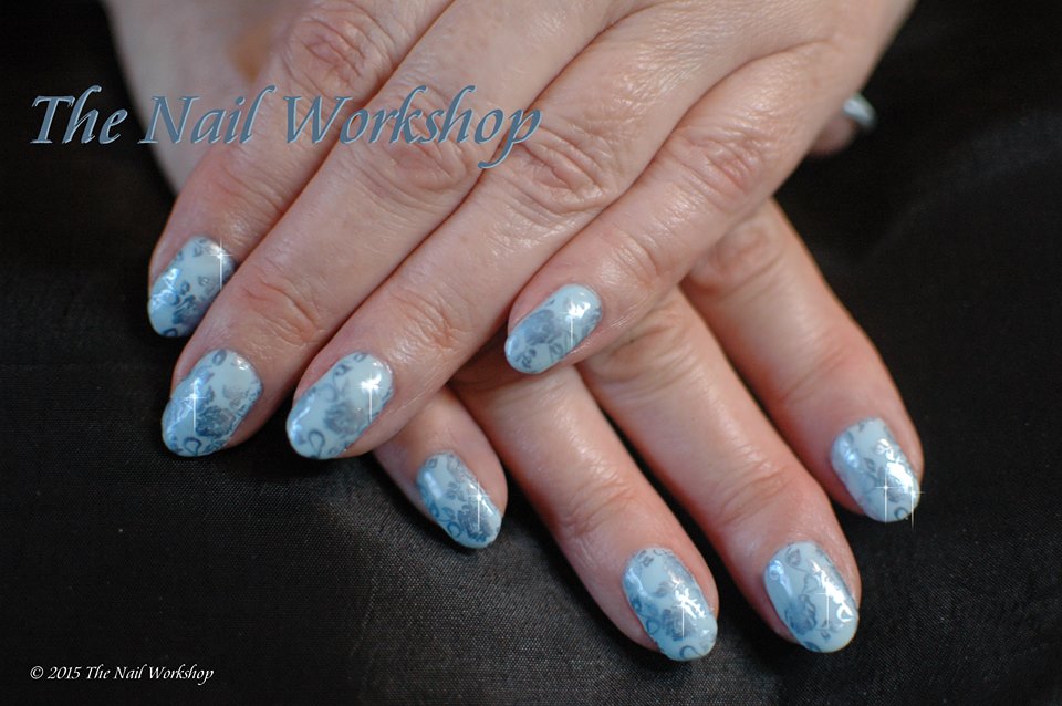 Gel II Frou Frou Blue and Light Blue Stamping